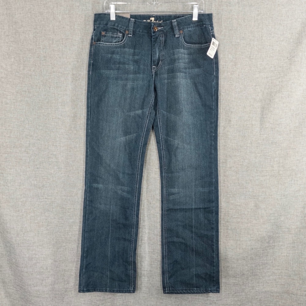 NEW 7 For All Mankind Standard Straight Leg Jeans Women's 30 Blue NWT $225